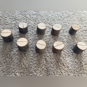 9 Mini Rustic Wood Place Card Holders